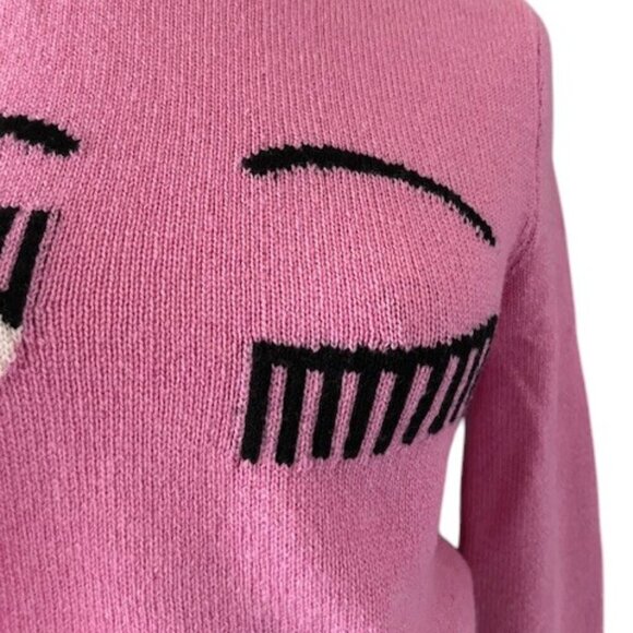 CHIARA FERRAGNI 100% Merino Wool Pink Turtleneck Sweater Made in Italy XS NWOT - Picture 7 of 16